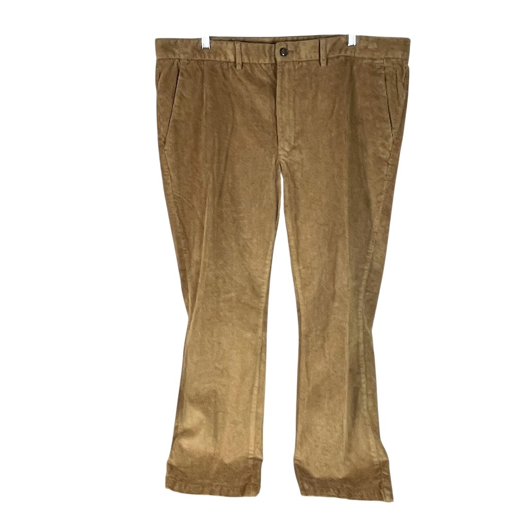 NEW St. Johns Bay Mens Straight Fit Corduroy Pants 36x32 Brown Cotton Flat Front
